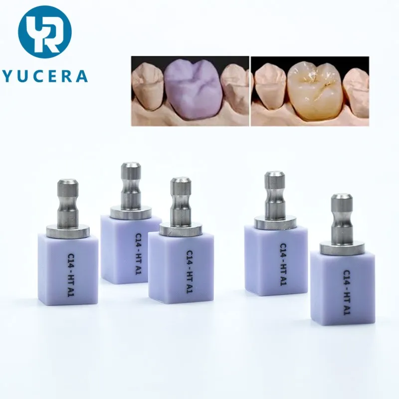 Yucera Dental Emax Dental Lithium Disilicate C14 Type Céramique Cad Cam Matériaux pour Prothèses Dentaires, Usine