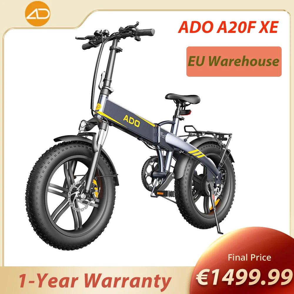 ADO A20F XE Electric Bike 250W Motor Folding Frame 7-Speed Gears Removable 10.4 AH Lithium-Ion Battery E-bike