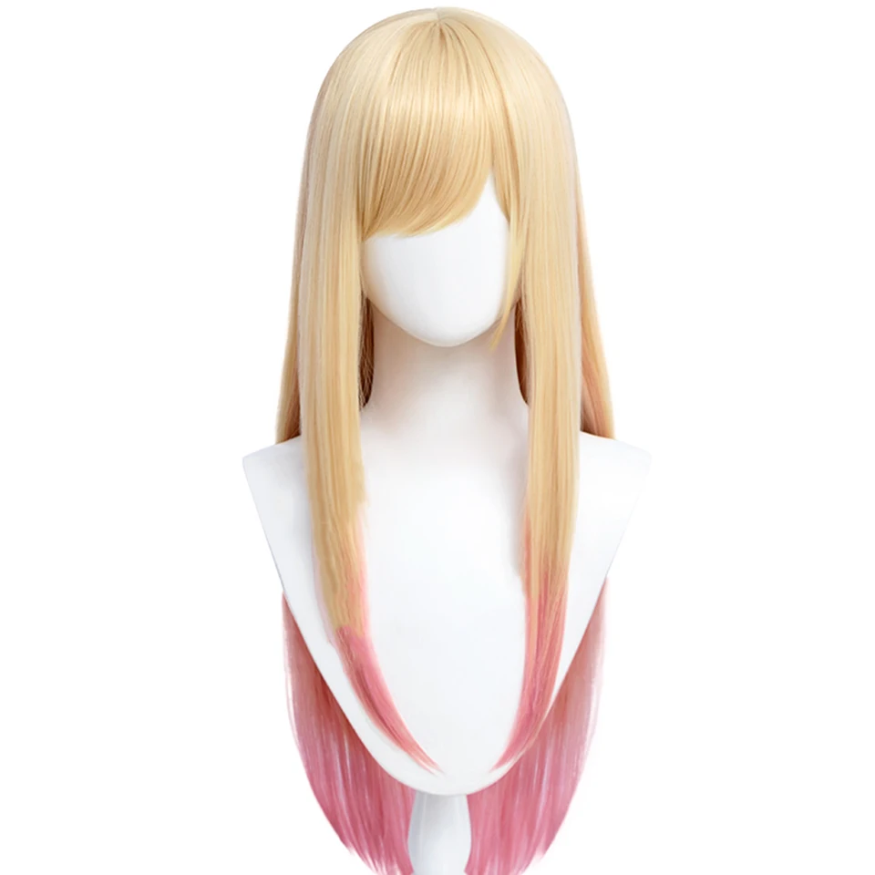 SHANGKKE Synthetic Anime My Dress-Up Darling Marin Kitagawa Cosplay Wig Yellow Gradient Long Straight Hair Kawaii Lolita Wigs