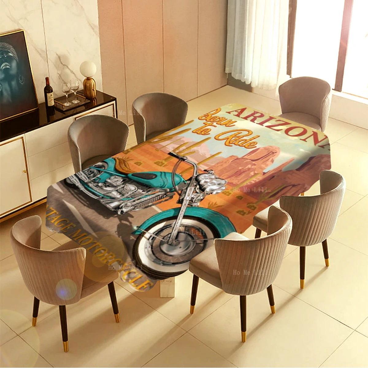 America Mother Road Vintage Route 66 New Mexico Moto Arizona Desert Grand Canyon Poster Tablecloth By Ho Me Lili Tabletop Decor