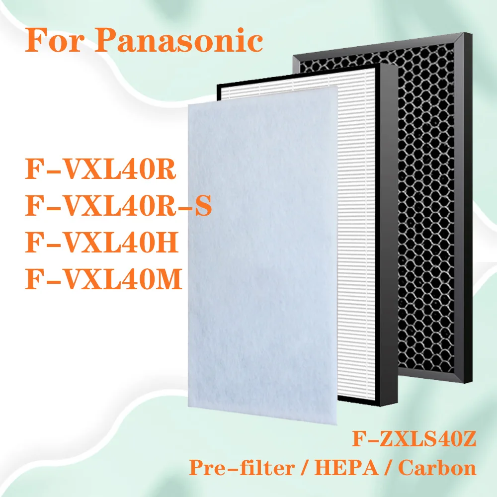 F-ZXLS40Z For Panasonic Air Purifier F-VXL40R F-VXL40R-S F-VXL40H F-VXL40M Replacement HEPA Filter and Carbon Filter