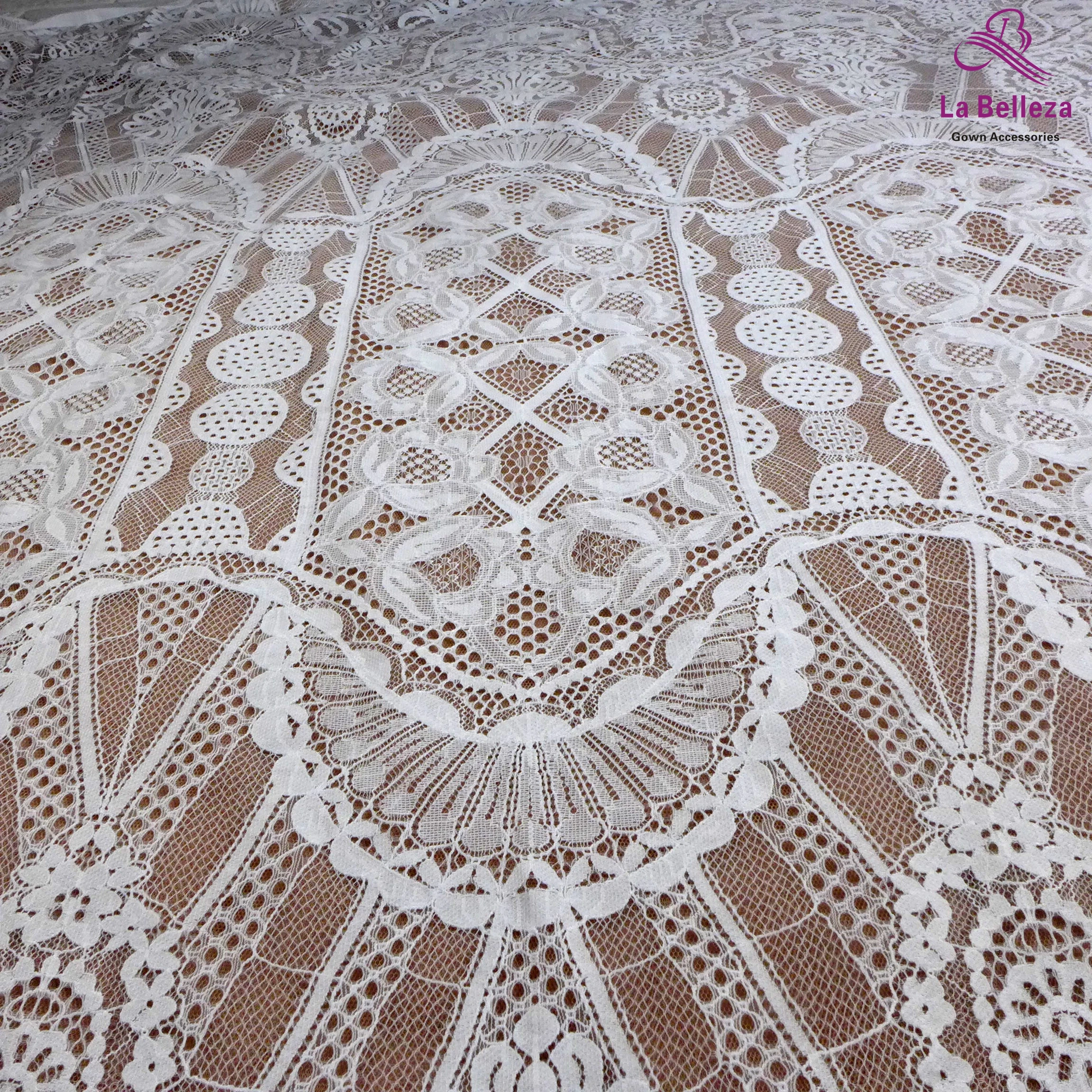 La Belleza Off white  france lace fabric eyelash bride lace 150x300cm one piece