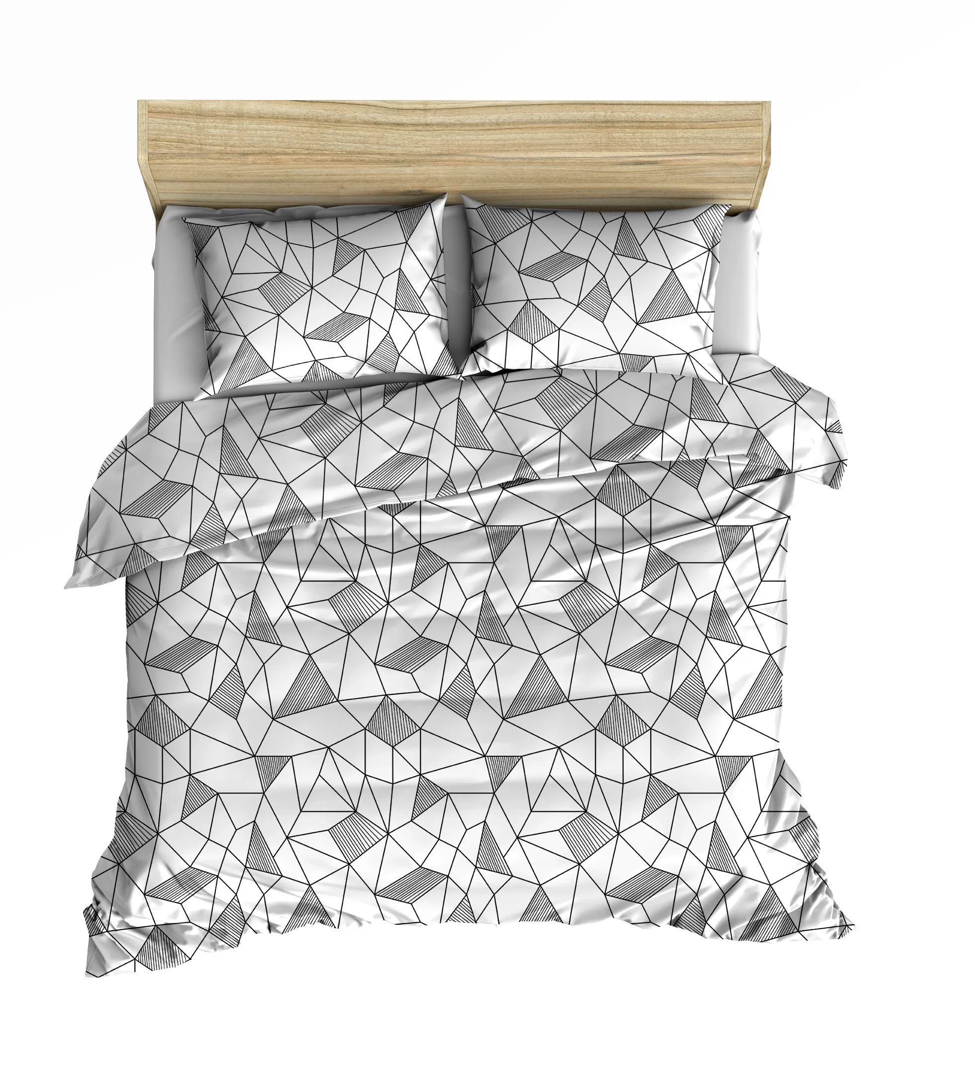 100% cotton Makiteks Triangle Kany duvet cover set , 250x200 duvet cover with button closed and 2 pcs 52x82 pillowcases