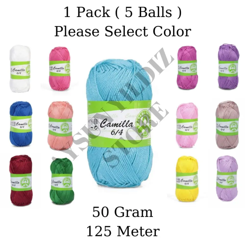 1 Pack ( 5 Balls ) Madame Tricote ( Oren Bayan ) Camilla Hand Knitting Yarn Paris %100 Natural Cotton Crochet Tool Kit Thread