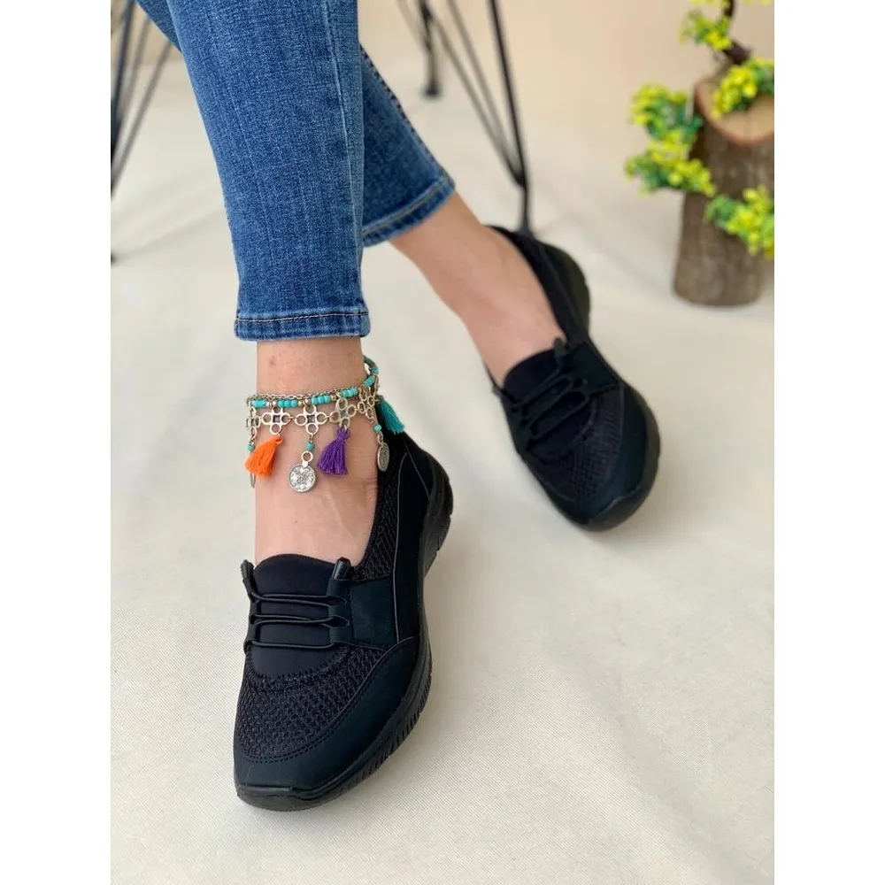 

2022 Women Running Shoes Breathable Casual Outdoor Light Weight Sports Walking Platform Ladies Sneakers Ortopedical Female Black