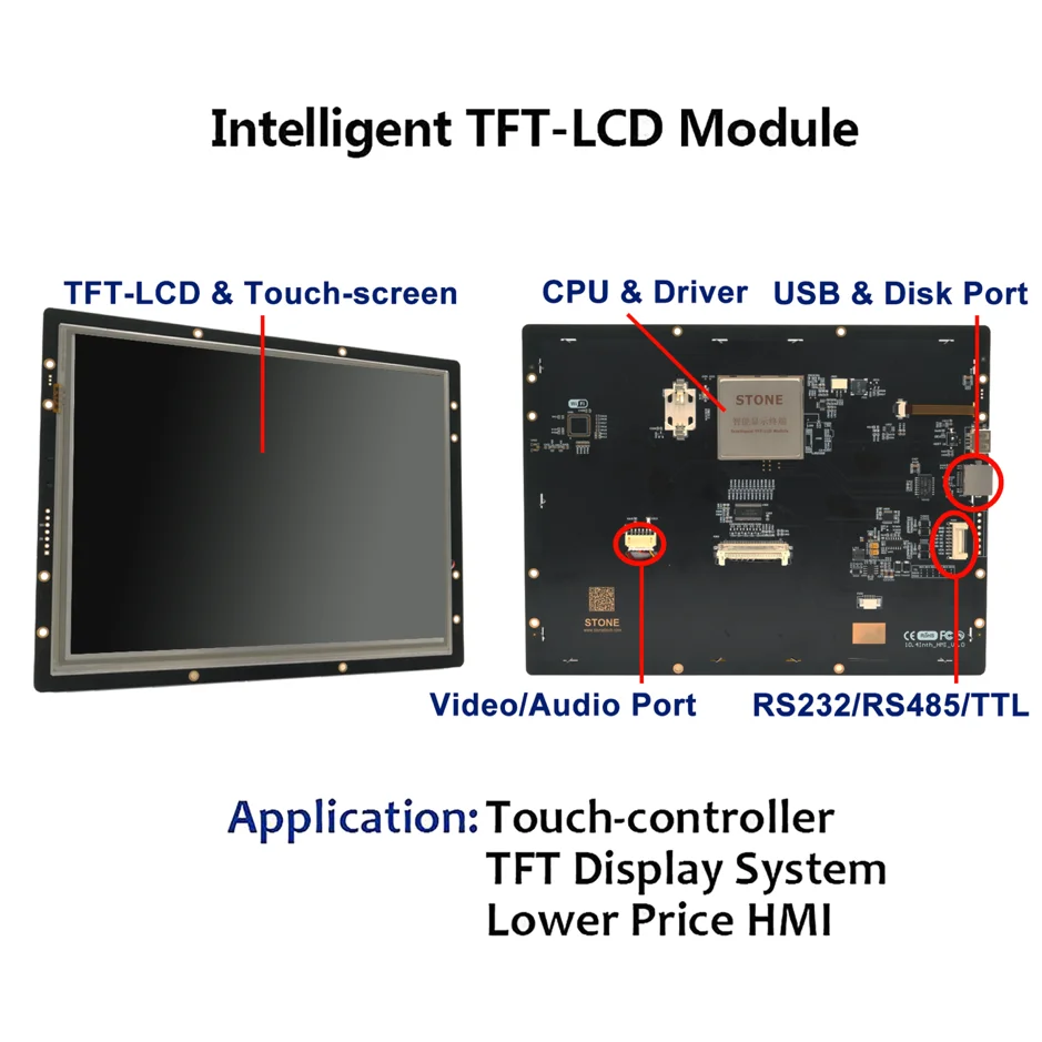 STONE 10.4 "산업 시리즈 HMI 저항 막 터치 디스플레이 모듈 무료 시뮬레이터 디버그 지원 과제 운영자