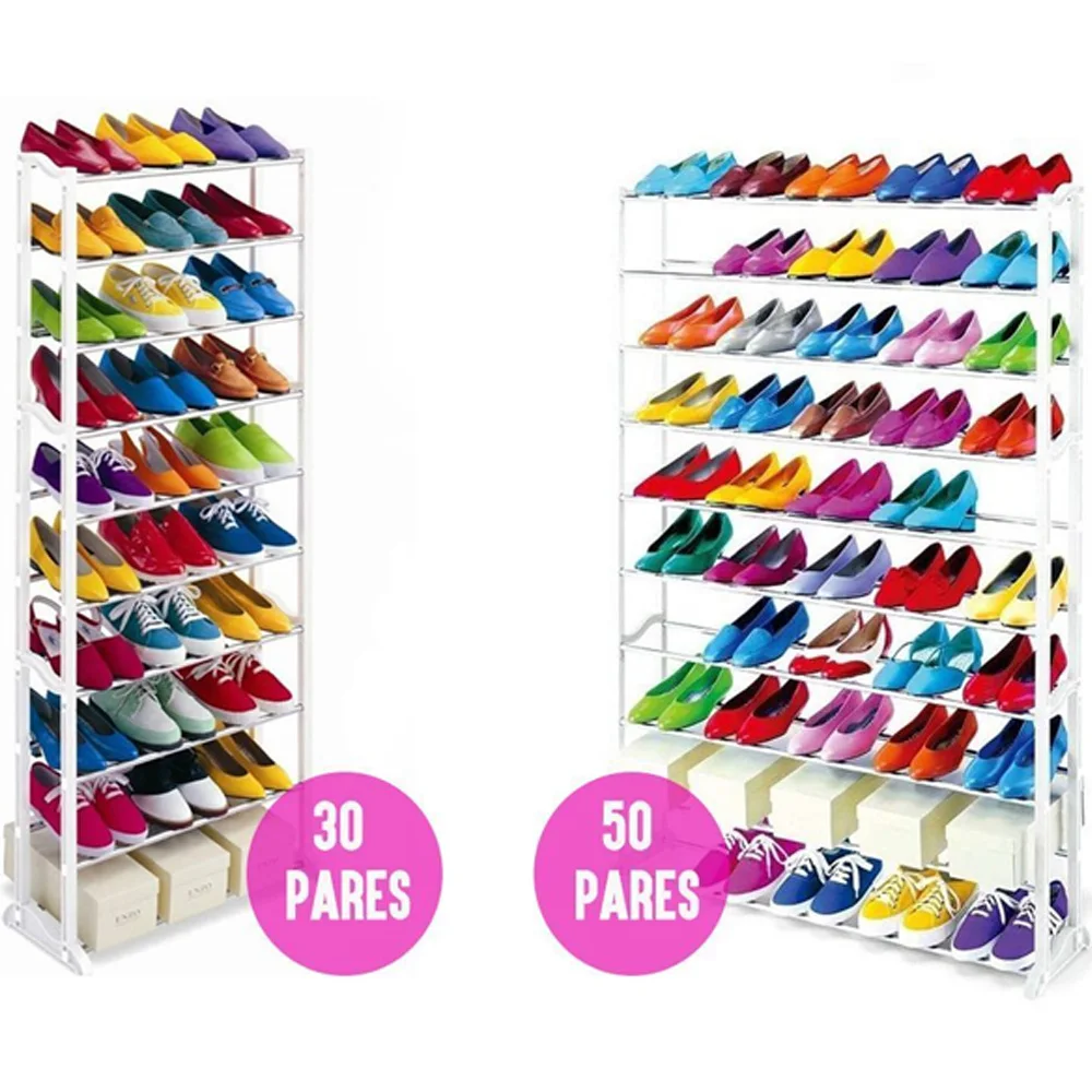 30 pairs or 50 pairs shoe rack for shoes, slippers, shoes, boots and boxes 10 height structure maximum space