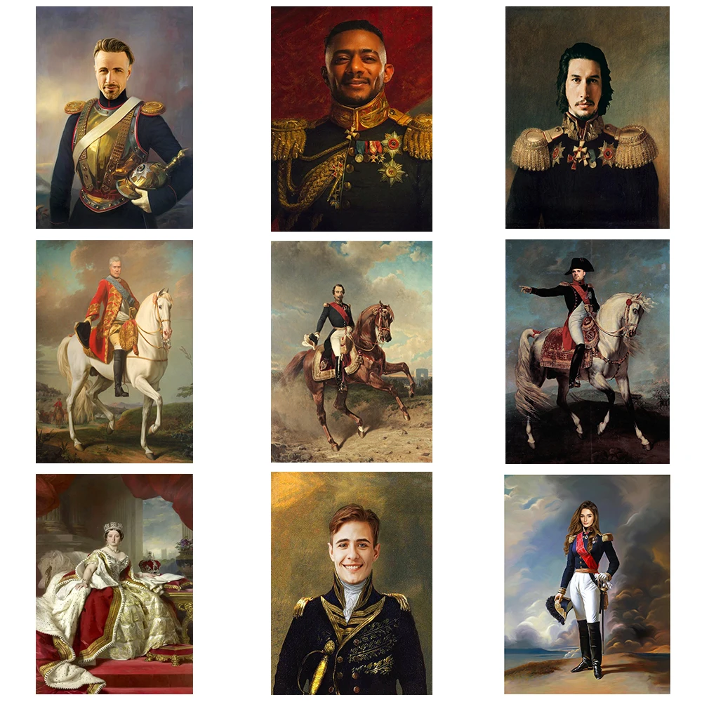 

Custom Royal Portrait From Photo Personalised Renaissance Posters Prints Custom King Queen Historical Portrait Canvas Painting