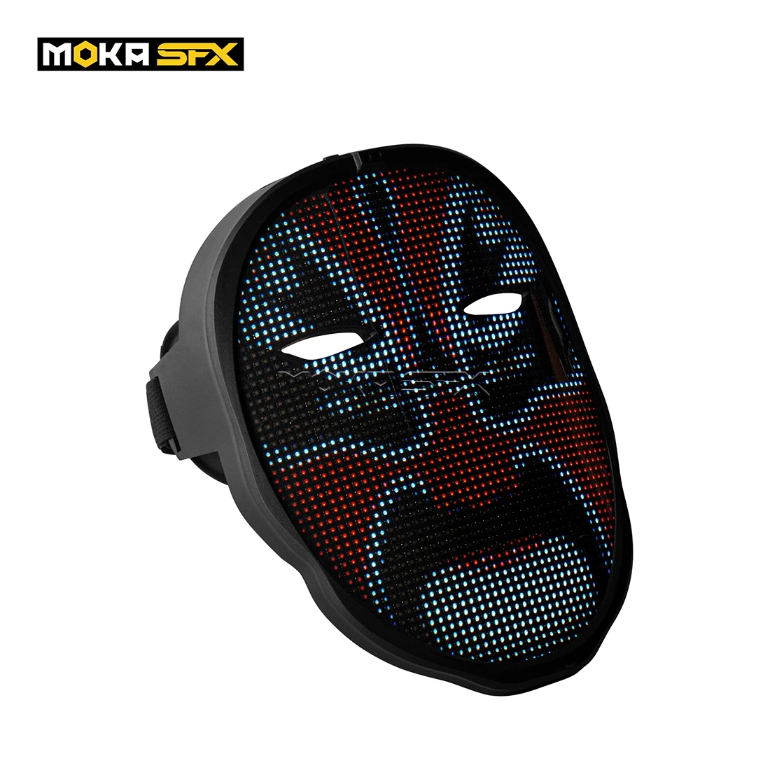 LED Mask Halloween RGB Bluetooth Illuminate Mask Diy Animation Built in Battery Various Images Prank Light Up Mask for DJ Diso