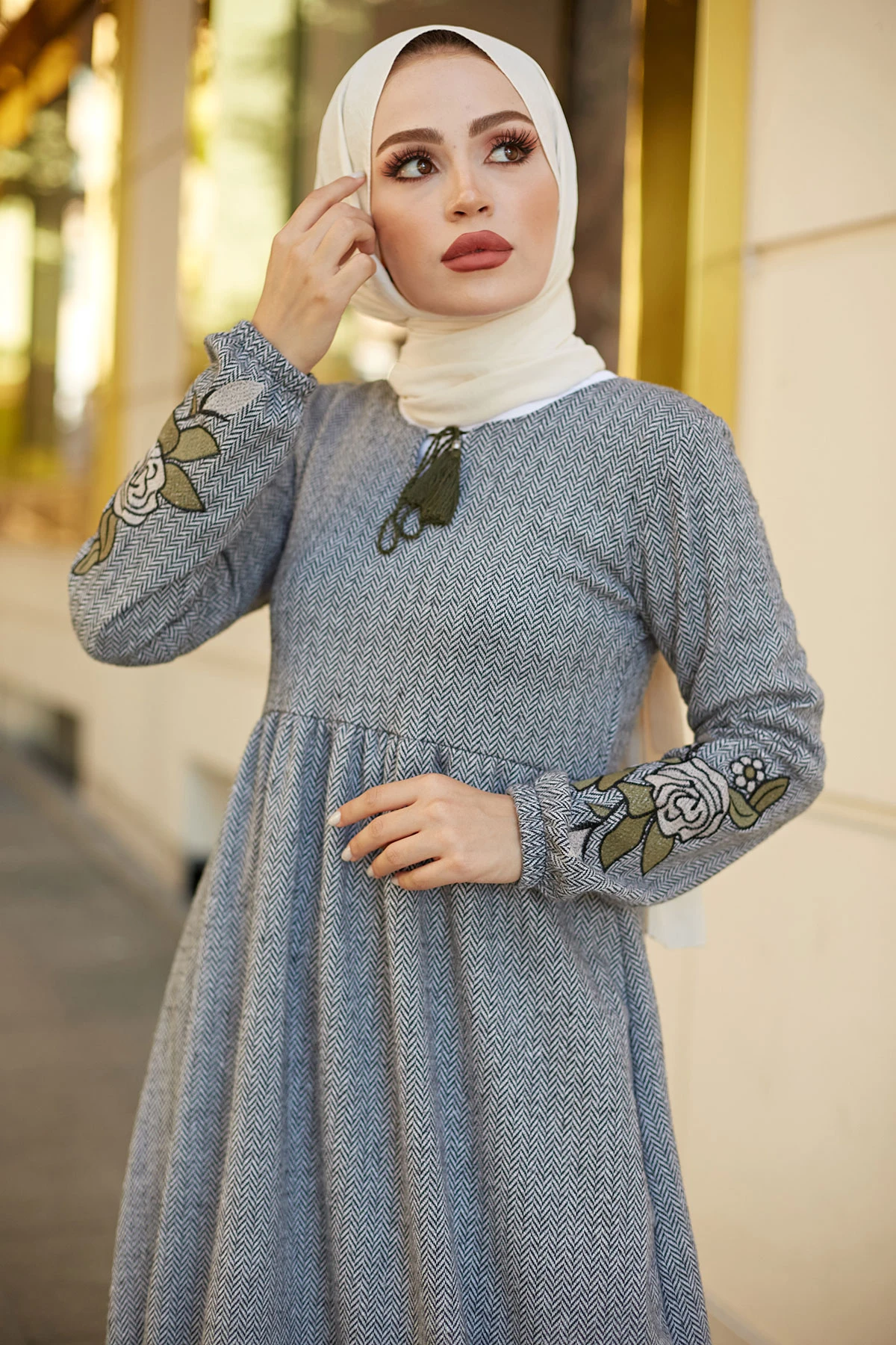 

Women Long Dress Winter Abaya امرأة ستر Autumn Arabic Marocian Turkish Dresses Dubai Fashion فساتين Fast Shipping
