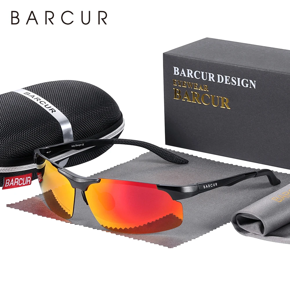 

BARCUR Design Aluminium Magnesium Sunglasses Frame Men Rectangle Ultralight Eye Sport Eyewear