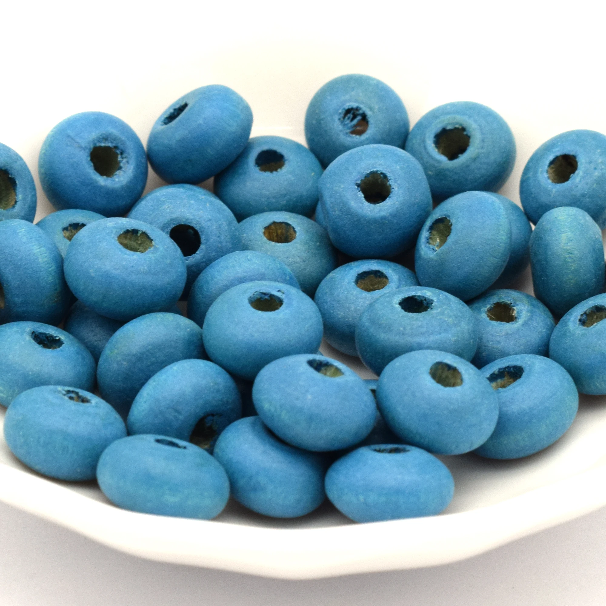 

100 Pcs Blue Natural Round Wood Beads Wood Beads Craft Jewellery Bracelets Boho Wood Spacer Beads For DIY Making Handcrafts