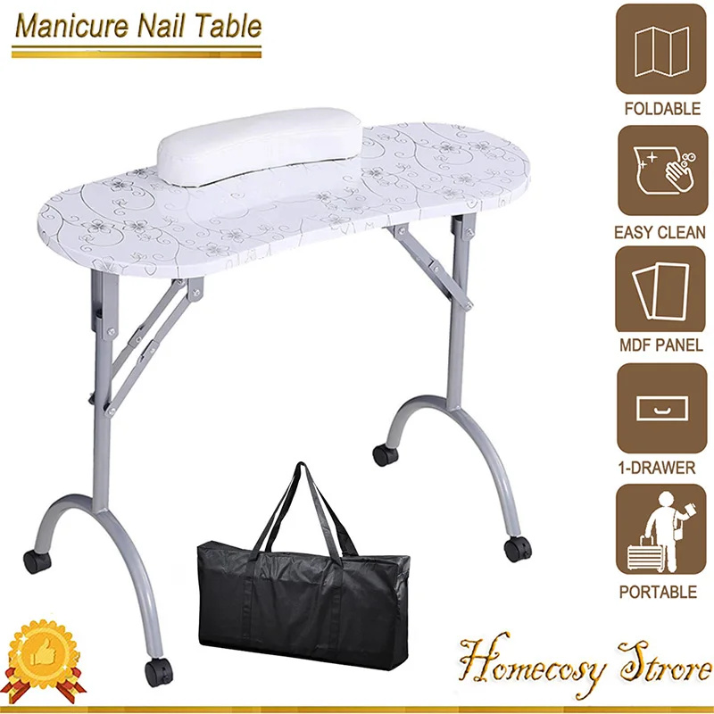 Professional  Folding Manicure Nail Table Roiling Tattoo Salon Beauty  Furniture Manicura Nail Desk Station