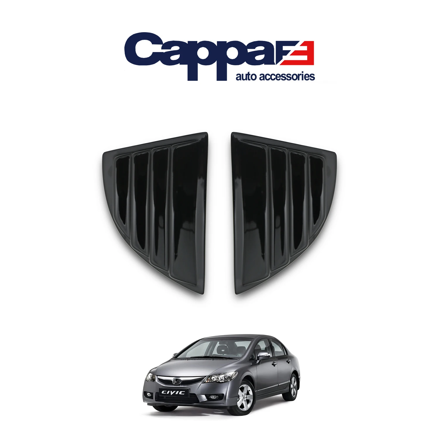 

CAPPAFE arka yan havalandırma pencere panjur güneş gölge kapak Trim Honda Civic için 9th Sedan 2006 - 2012 siyah