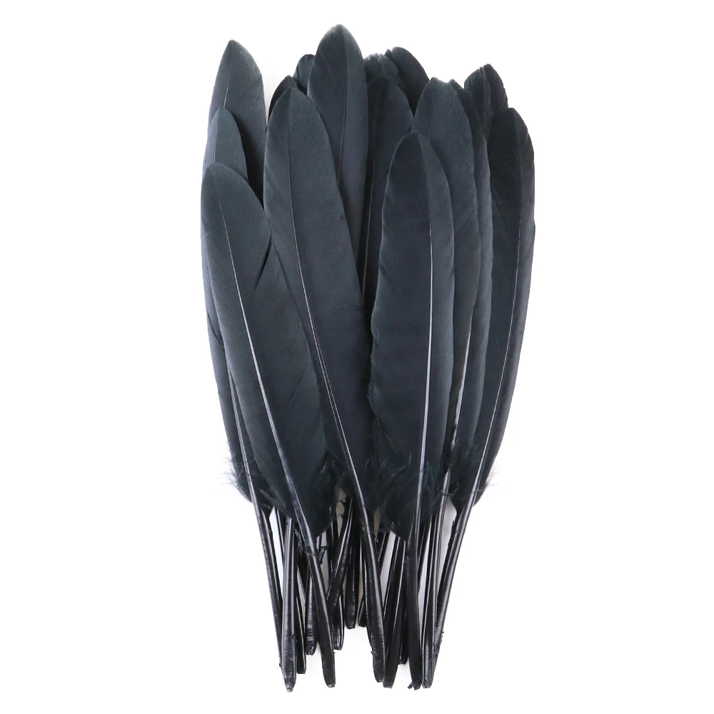 100pcs Black Chicken Goose Feather Diy Jewelry earrings Making Feathers For Crafts Decorative Accessory Plume wholesale