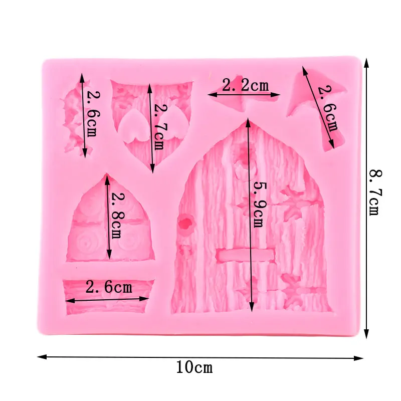 Fairy Garden Home Door Mushroom Snail Silicone Mold Tree Stump Stone Path Fondant Cake Decorating Candy Chocolate Gumpaste Mould