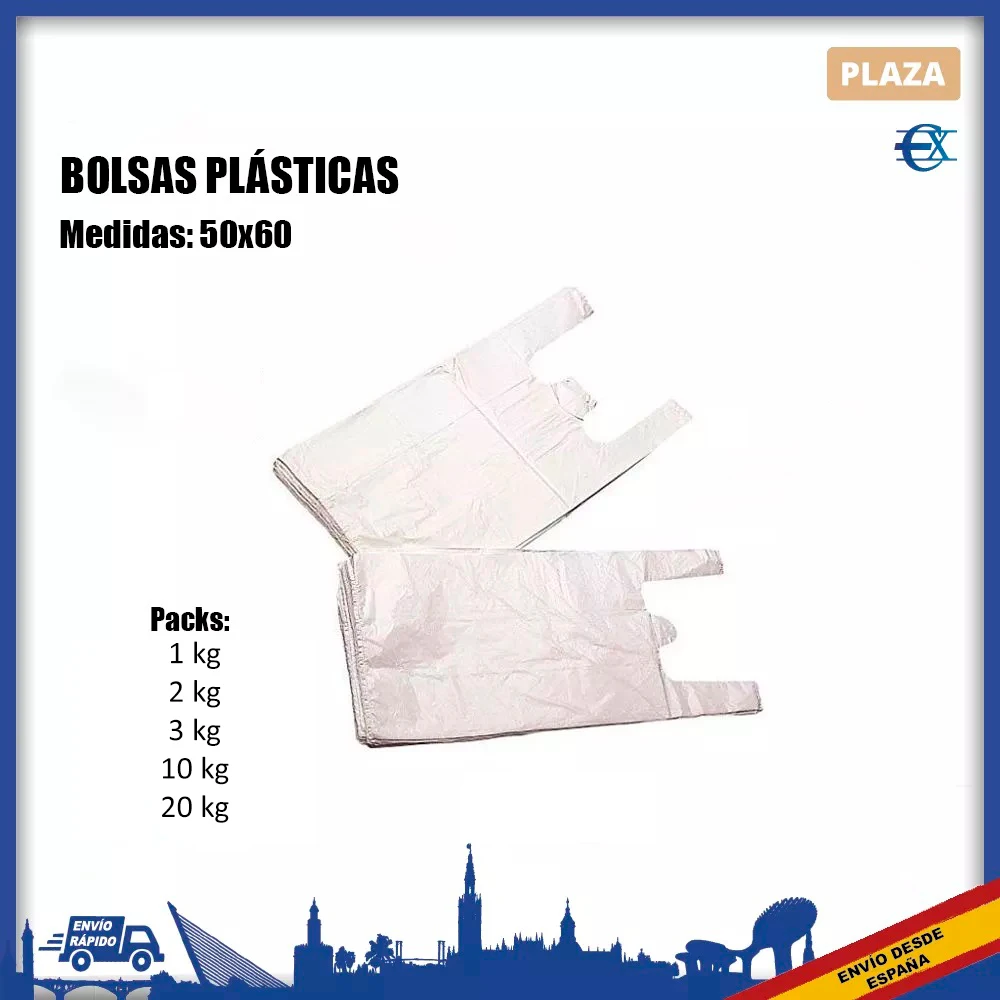 EUROXANTY®Plastic bags | Packs 1 to 20 kgs | Bags 50x60 cm | Reusable and recyclable | Bags with handles |