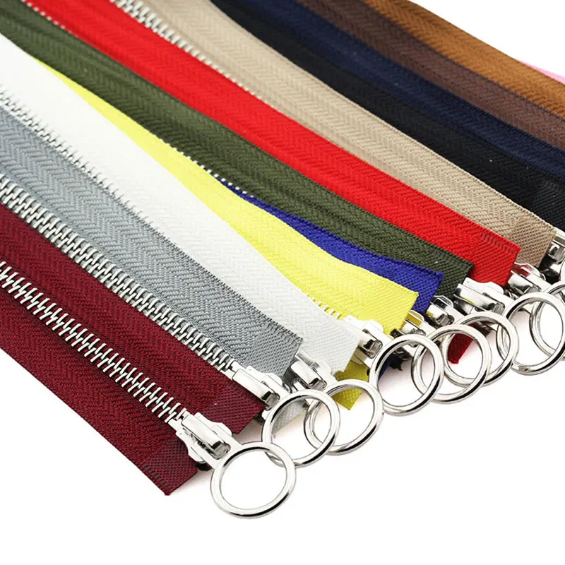 1PC 5# Long Zip Open Ended Metal Zipper Jacket Double Slider DIY Sewing Circle Sliders Garment Accessories