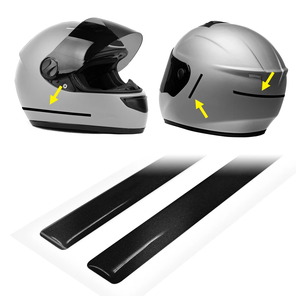 Adhesive strips 3D reflective for motorcycle helmet, black, 1x30 cm