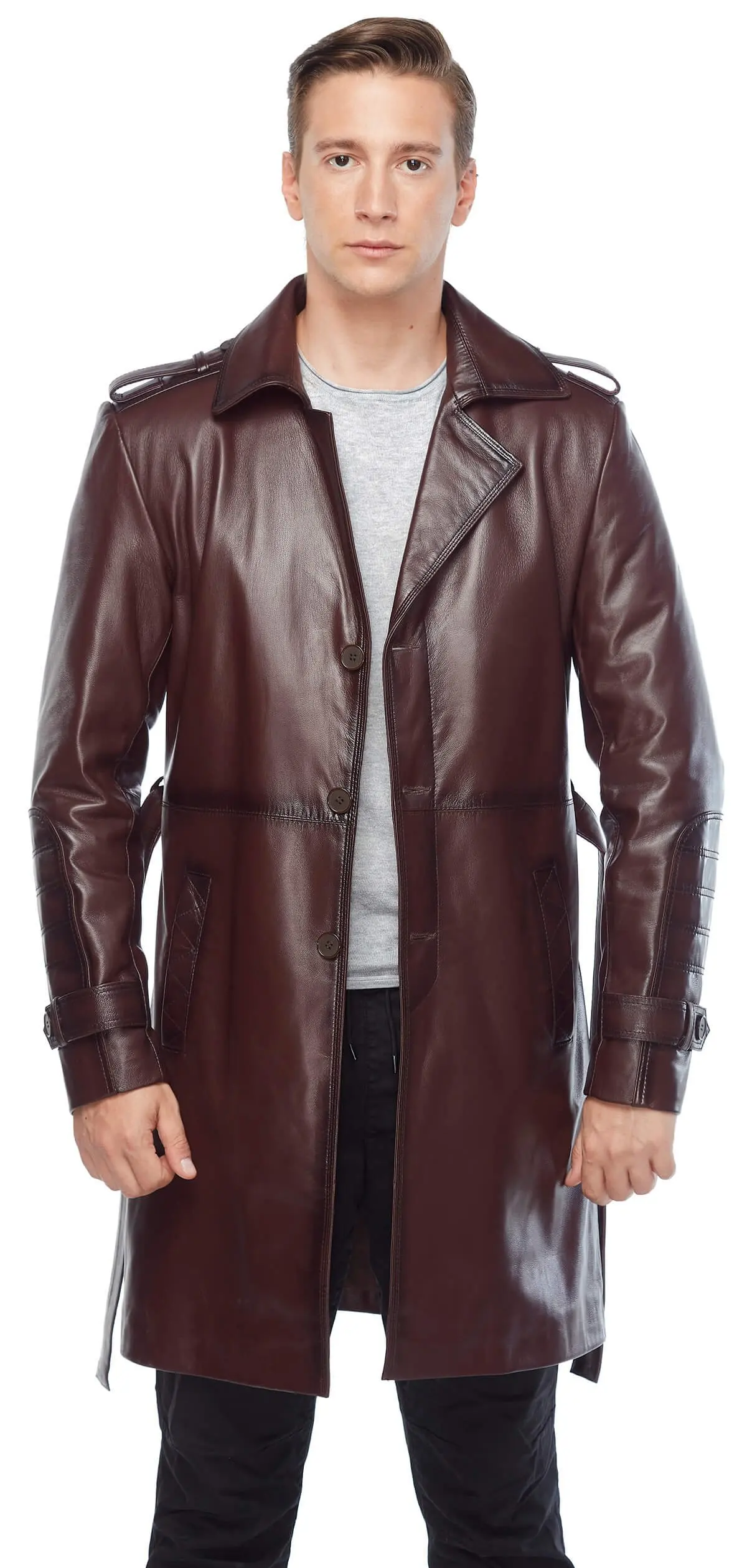 Ma Trận Da Thật Chính Hãng Da Nam Phủ Ngoài Burgundy Orjinal Da Cừu Thu Đông 2022 Biker Slim Size Lớn VintageTürkiye
