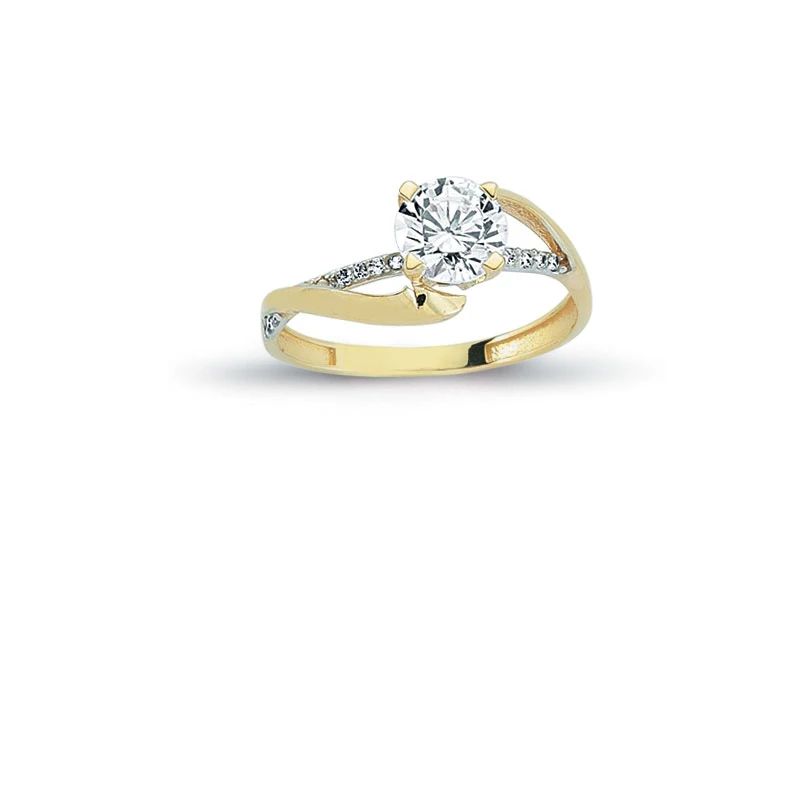 14K Solid Gold Elegant Solitaire Engagement Wedding Ring