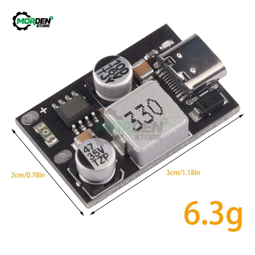 Type C 20W Fast Charge Module PD3.0 PPS QC3.0 SCP Charging 5V 3.5A/9V 2.2A/12V 1.65A Overcurrent Short Circuit Protection Board