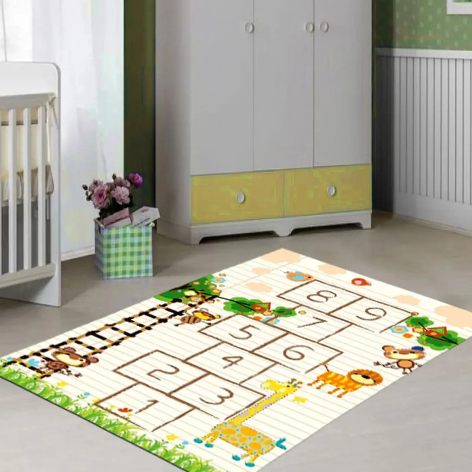 

Fun Hopscotch Patterned Kid Room Carpet Rug Tateme Tatami Mat Decoration Bedroom Decor Quarto Kilim Lightning Mcquenn