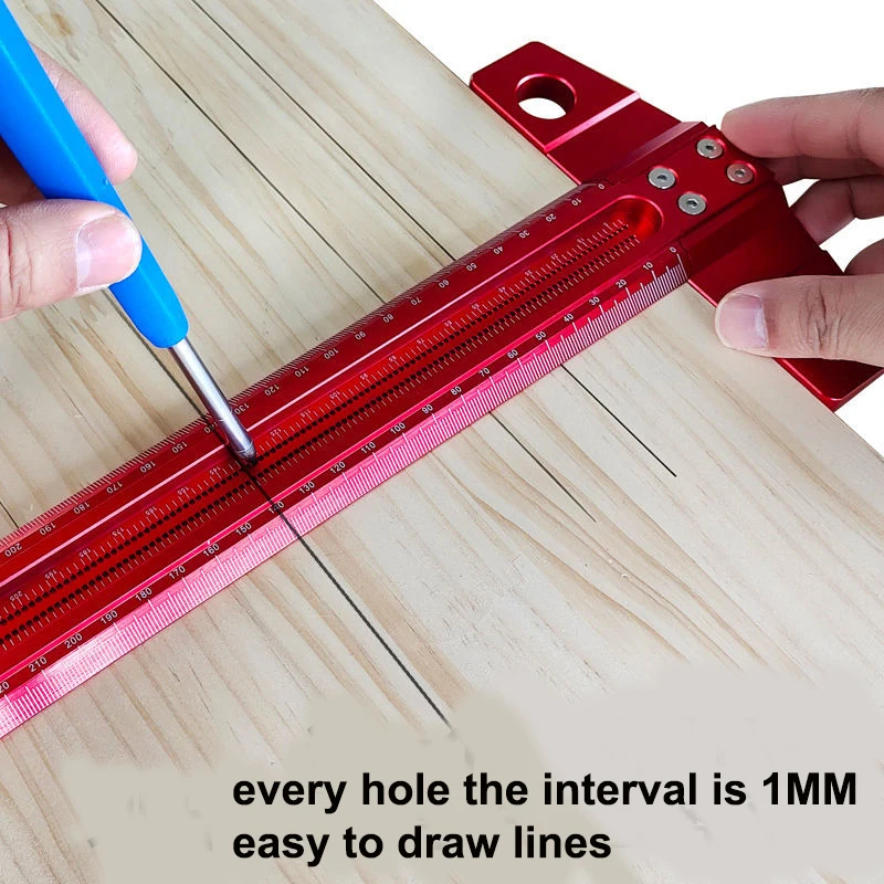 MAKLE 60/300/400/500/600 Woodworking Line Scriber T-type Ruler Hole Crossed Ruler Aluminum Alloy Marking Gauge Measuring Tools