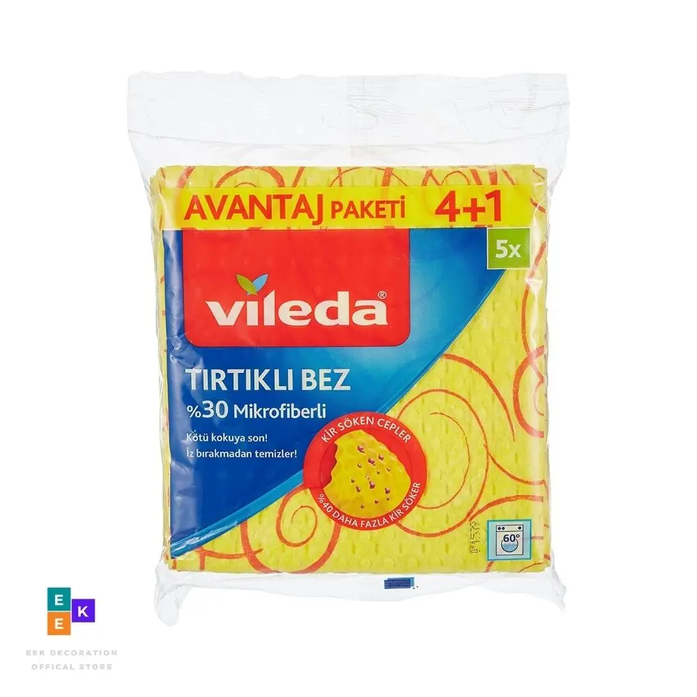 Vileda Cleaning Cloth, Novolon, Dirt-removing pockets, 4+1 Advantage Package