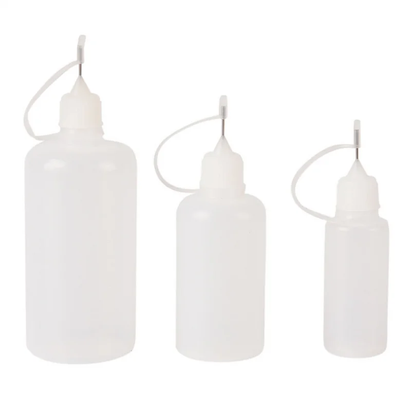 5 stücke 5/10/20/30/50/100ml resuable nadel spitze kleber applikator kunststoff flasche für papier quilling diy scrap booking papier handwerk