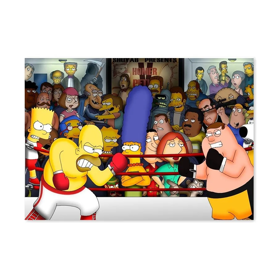 Placa Decorativa Homer Simpson and Family Guy no Ring