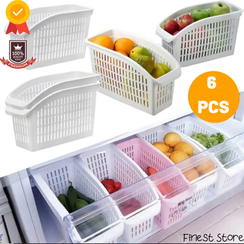 

|6 Pc| Kitchen Refrigerator Organizer Storage Box For Kitchen Food Container Plastic Storage Container Kitchenware Home Supplies