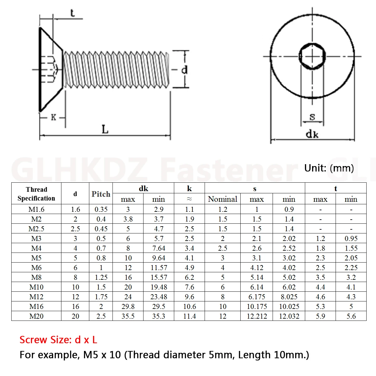 10pcs M3 M4 M5 M6 M8 M10 Countersunk Flat Head Allen Hex Socket Bolt Machine Screw 4-100mm DIN7991 A4 Marine 316 Stainless Steel