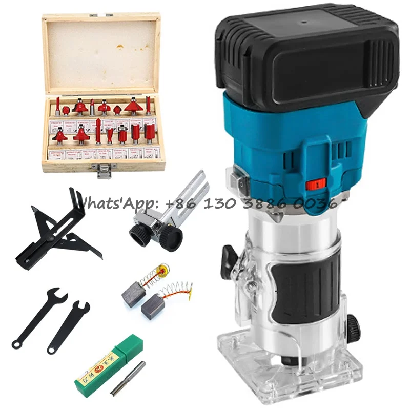 6-Speed Regulation Cordless Lithium Electric Trimming Machine Rechargeable Slotting Tool Wood Router Milling Engraving Machine