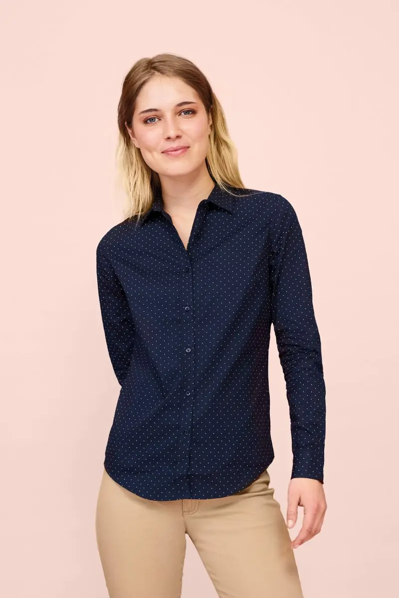 BECKER WOMEN POINTS-WOMEN's polka dot shirt-100% cotton