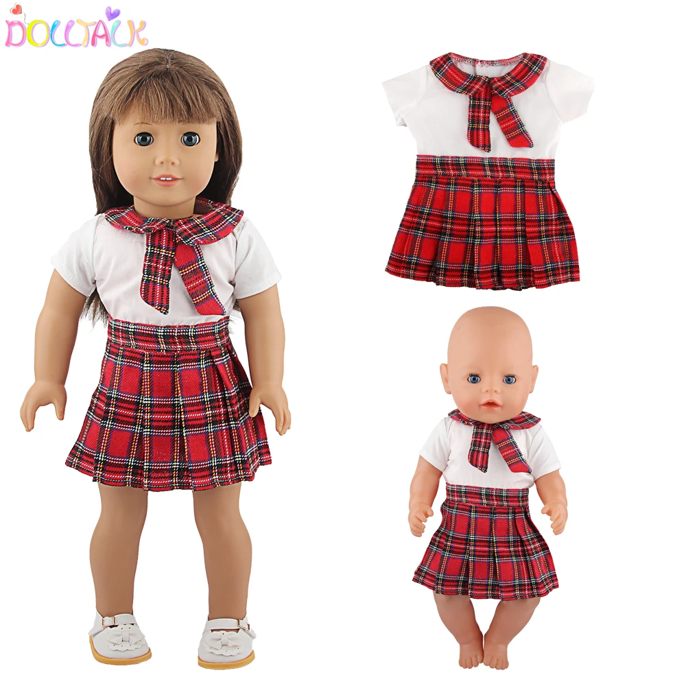 American 18 Inch Girl Doll Clothes JK Uniform For 43cm New Born Doll Cosplay School Uniform Skirt For OG,DIY Dolls Girl Toy