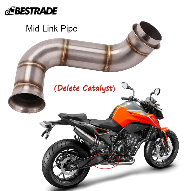 

Motorcycle Exhaust Mid Pipe Middle Link Pipe Connecting Tube Modified For DUKE 790 All Year Stainless Steel Slip On Original