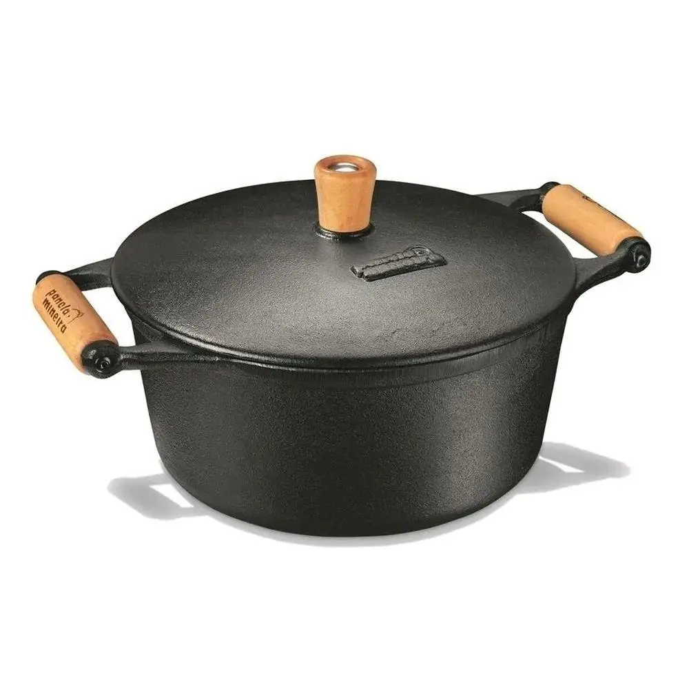 1,2 Liter Casserole Lid Iron Handle Wood Minepot