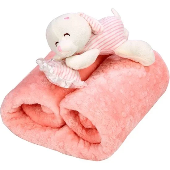 Baby Blanket Blue Pink Cream three-color Toy gift soft mother child autumn winter warm cotton