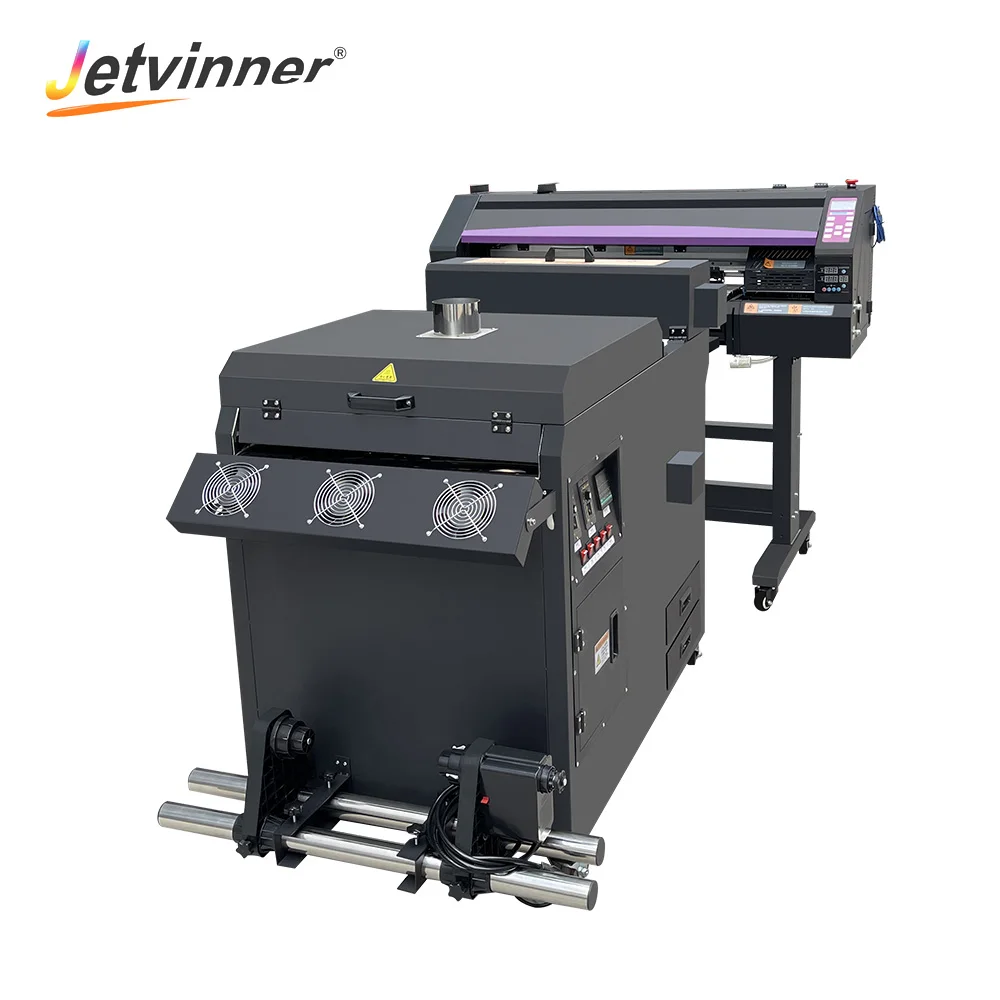Jetvinner A1 60cm DTF Printer With Double XP600 Print Head With Powder Shaking Machine For T-shirt Printing Machine DTF Printer