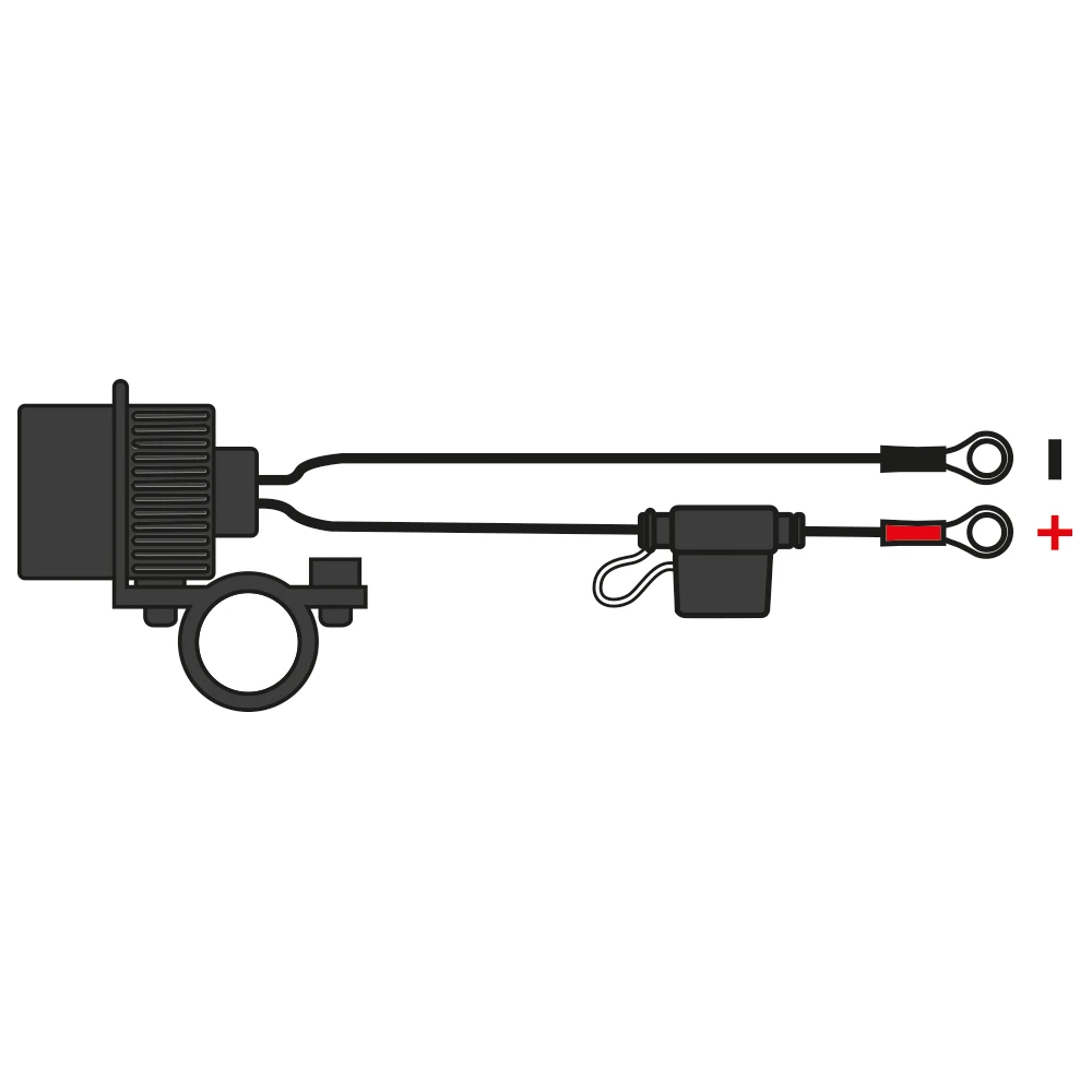 Oxford EL102-Dual USB port Moto Cable 1.2M motorcycle charger add-on handlebar