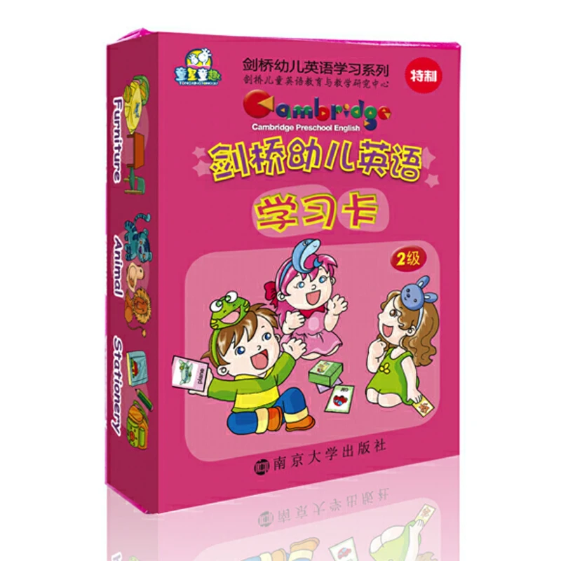 3Boxes/Set 56Pcs/Box Cambridge Preschool English Flash Cards for Babies/Toddlers Language Learning Tools Education Material