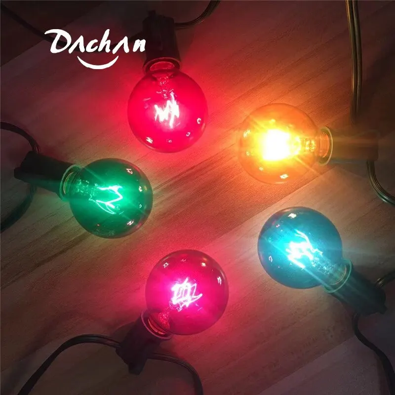 

7.5M 25 G40 Globe Patio String Lights with Five Colors, Christmas String Lights for Backyard Bistro Market Garden Party Decor