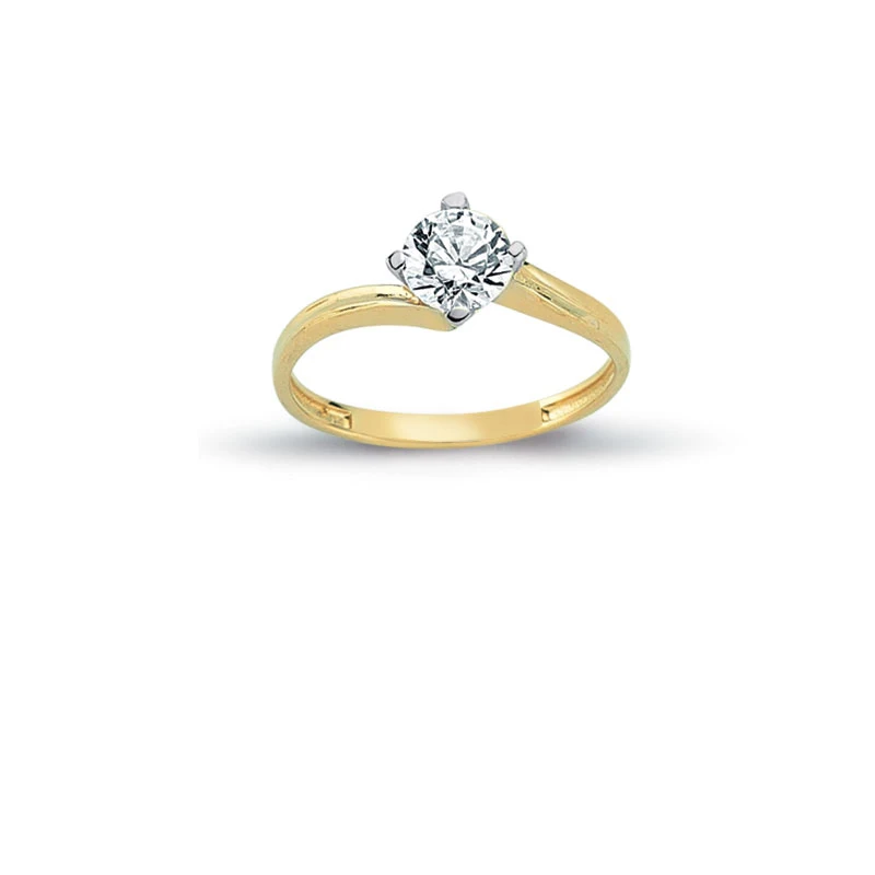 14K Solid Gold Solitaire Elegant Engagement Wedding Ring