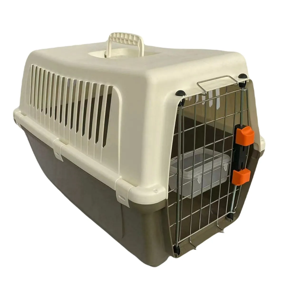 Transportin Plástico Con un Bebedero pará perro mascota 53X34X37 CM Portarejilla Metálica Parágrafo