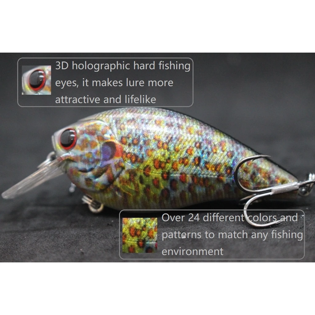 wLure Fishing Lure Wobbler Crankbait 8cm 14g Fat Profile Square Bill Loud Sound Shallow Water Wide Lifelike Painting HC25