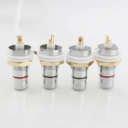 High Quality 8pcs Audiocrast Rhodium plated RCA Jack Connector Panel Mount Chassis Audio Socket Plug Bulkhead with NUT Solder