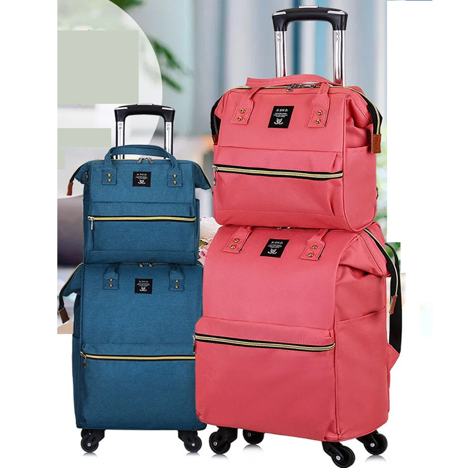 

Oxford Cloth 2 Piece Set Luggage Bag 18 Inch Child Mother Fashion Shoulder Travel Bag Trolley Bag Sling Bag Free Shipping