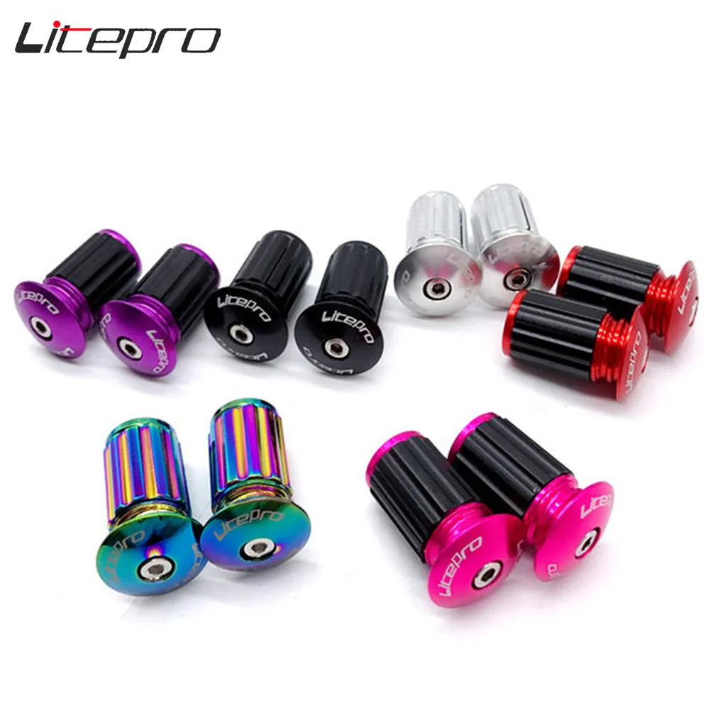 Litepro Bike Handlebar Aluminum Alloy Grips Plugs Road Bicycle Handlebar End Cap for 22-24mm Handle bar BMX Parts