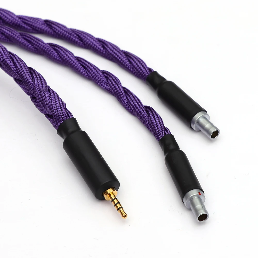 Tripowin GranVia 26AWG 36 Stränge x 4 Core Handgemachte Kopfhörer Ersatz Kabel für HD650 HD580 HD800 HIFIMAN ANANDA Lila – Detail 8
